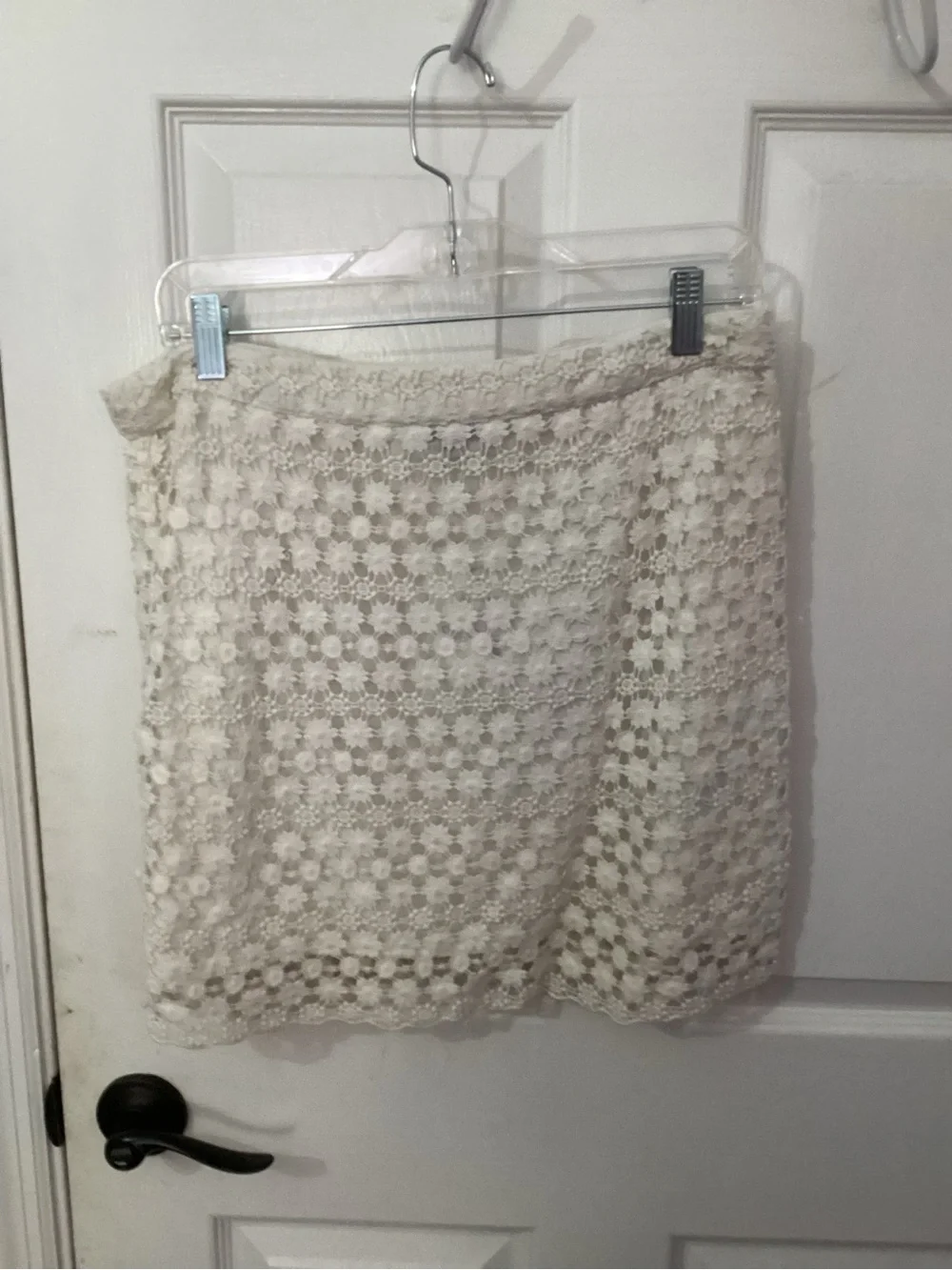 H&M Cream Crochet Lace Mini Skirt